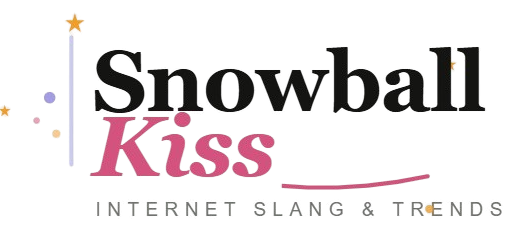 A stylish logo of Snow ball kiss ticktock
